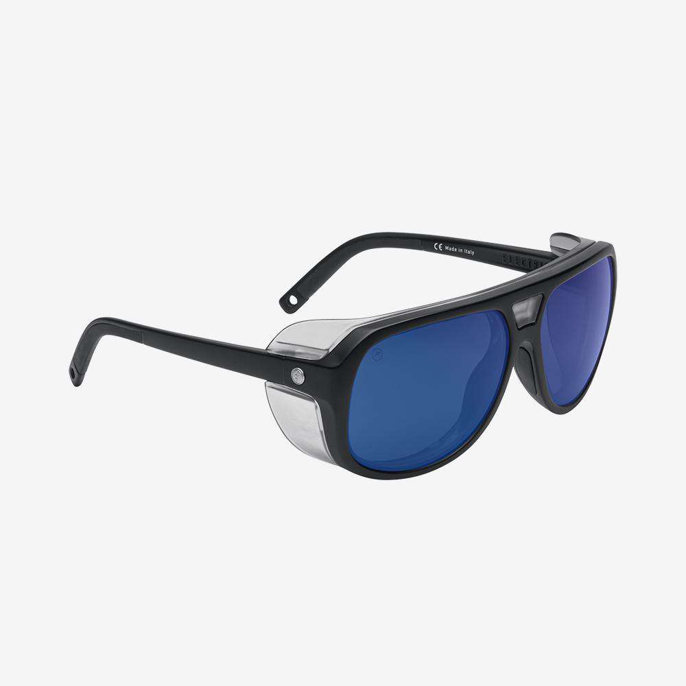 Electric Stacker Polarized Blue Sunglasses, Matte Black