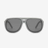 Electric Stacker sunglasses in grey battleship color. Performance sunglass with removable eye shields