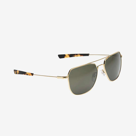 Electric Men's and Women's Sunglasses - Rodeo - Shiny Gold / Grey Polarized - Polarized Hexagonal Aviator Sunglasses